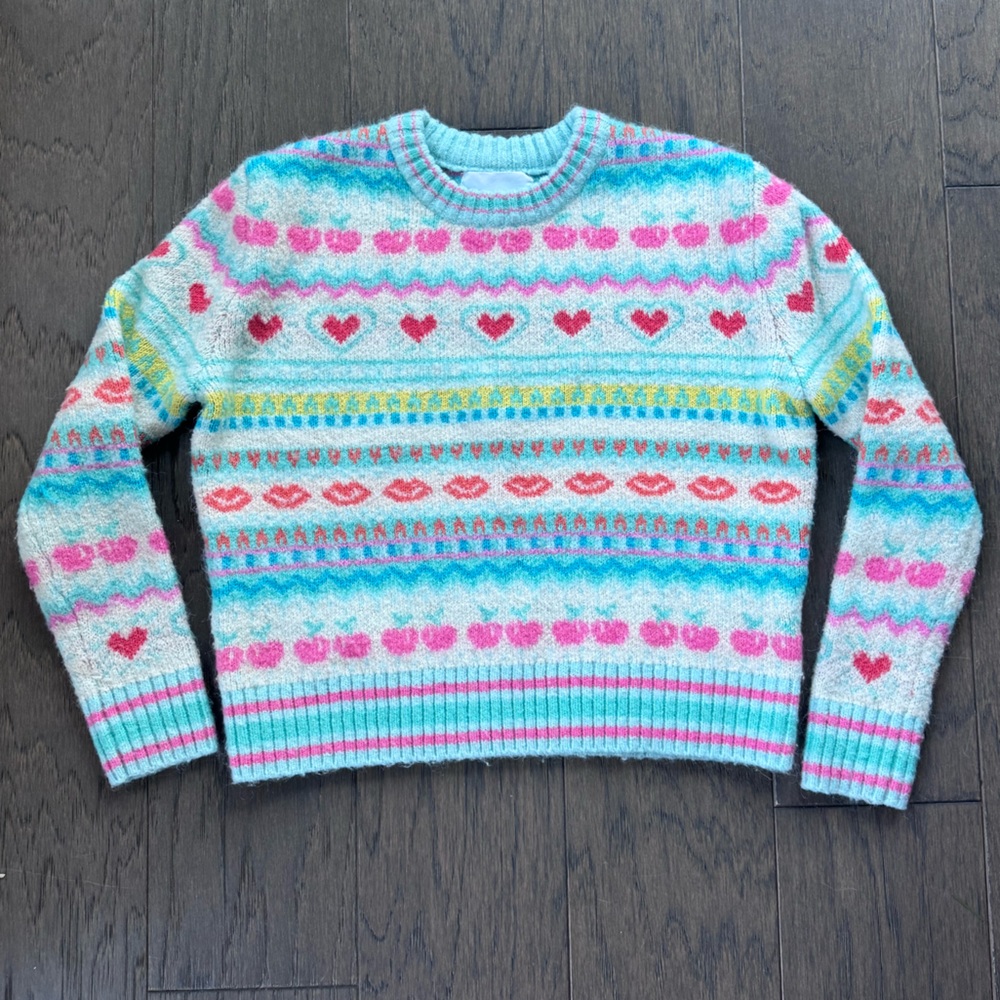 Charming Heart Pattern Kids Sweater